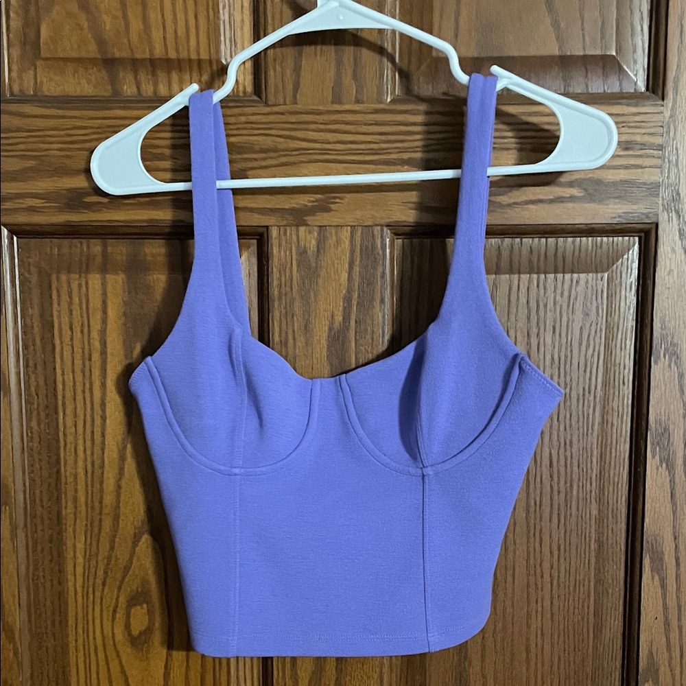 Zara Lavender Bustier Crop Top